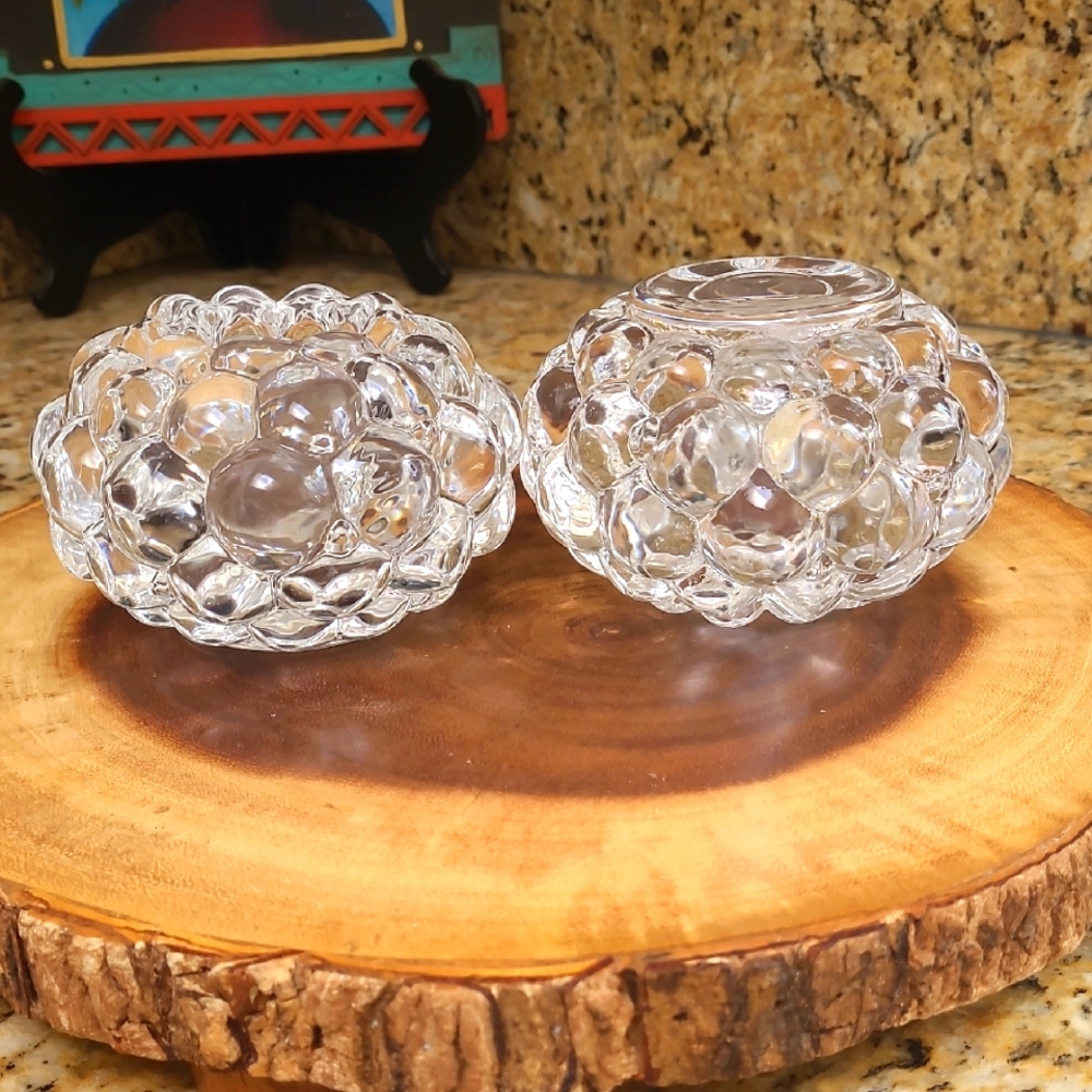 Orrefors Raspberry Tealight Candle Duo